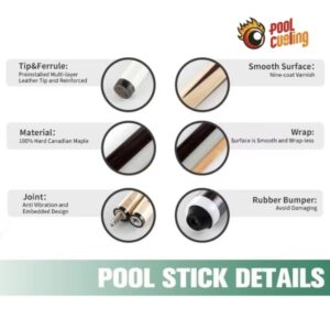 JEPNJPU Pool Cue Sticks